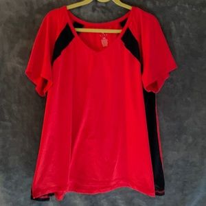 Lane Bryant 26/28 Livi Active red with black stripe top